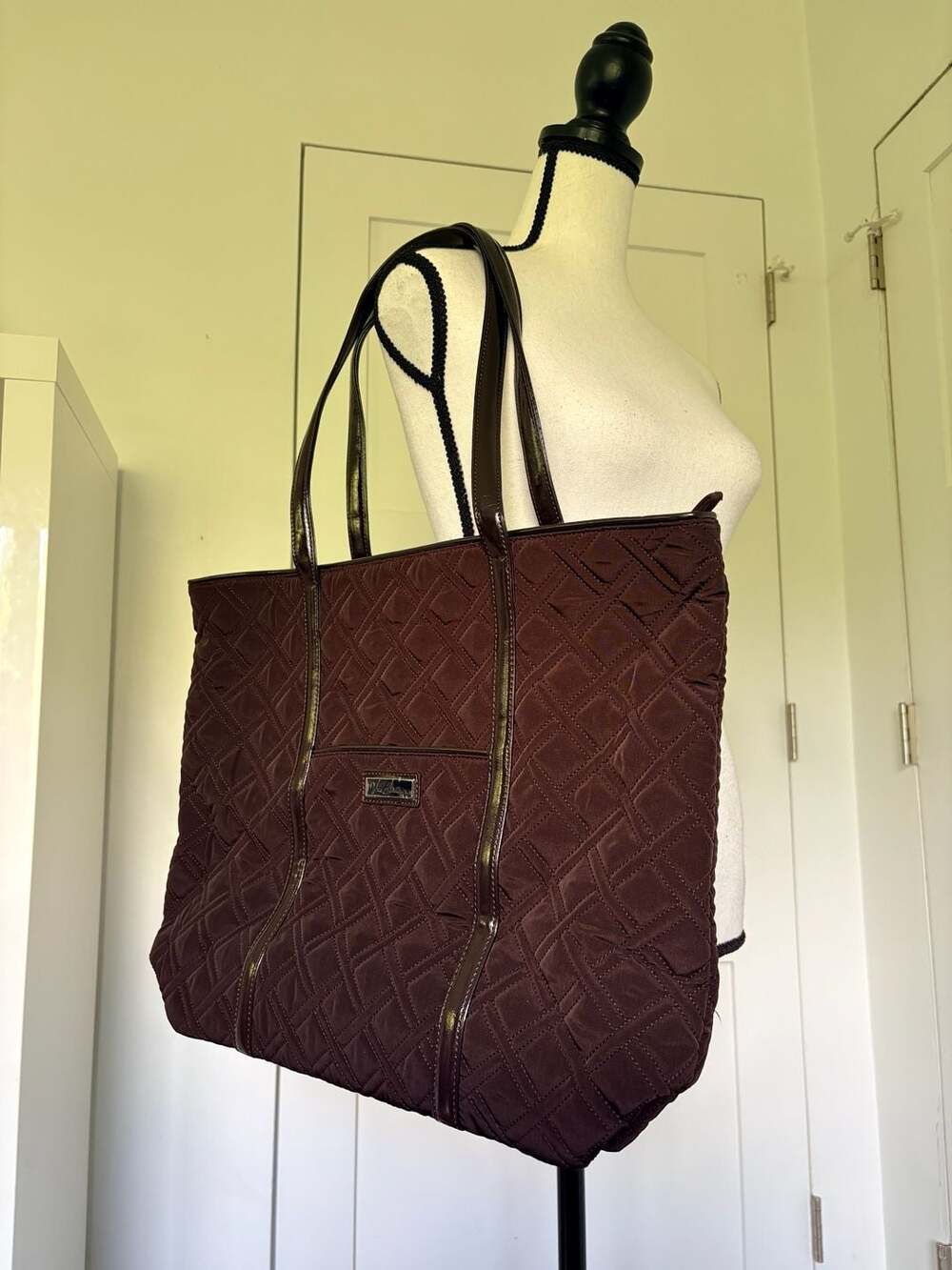 Vera Bradley Quilted Trimmed Vera Tote in Espresso Brown NWT